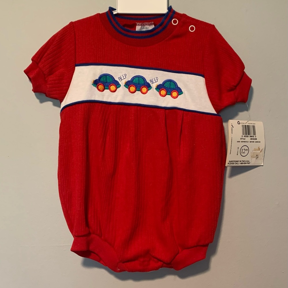NWT HealthTex Vintage Baby Romper Sz 12 Mo